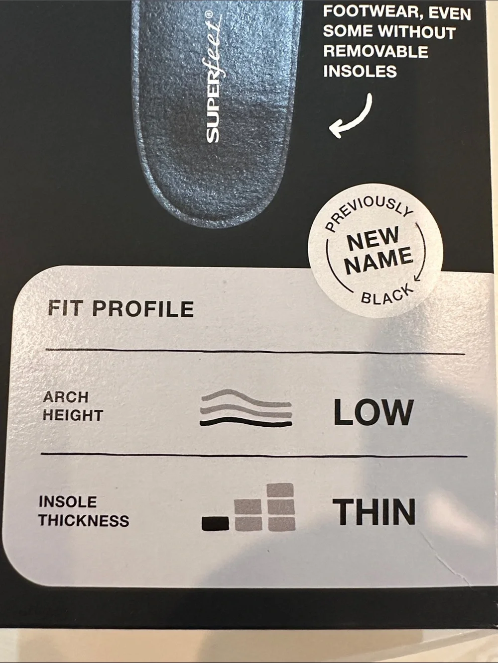 Superfeet All Purpose Low Arch Insoles - Black - Picture 2 of 3